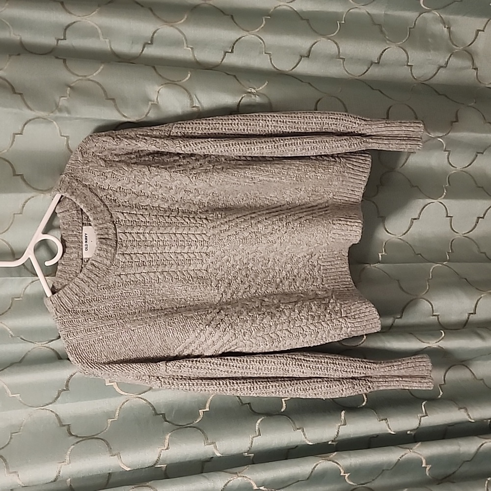 Old Navy Gray Crop Oversized Sweater